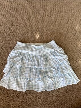 Light Blue Gingham Ruffle Skirt - Abercrombie Kids- Never Worn